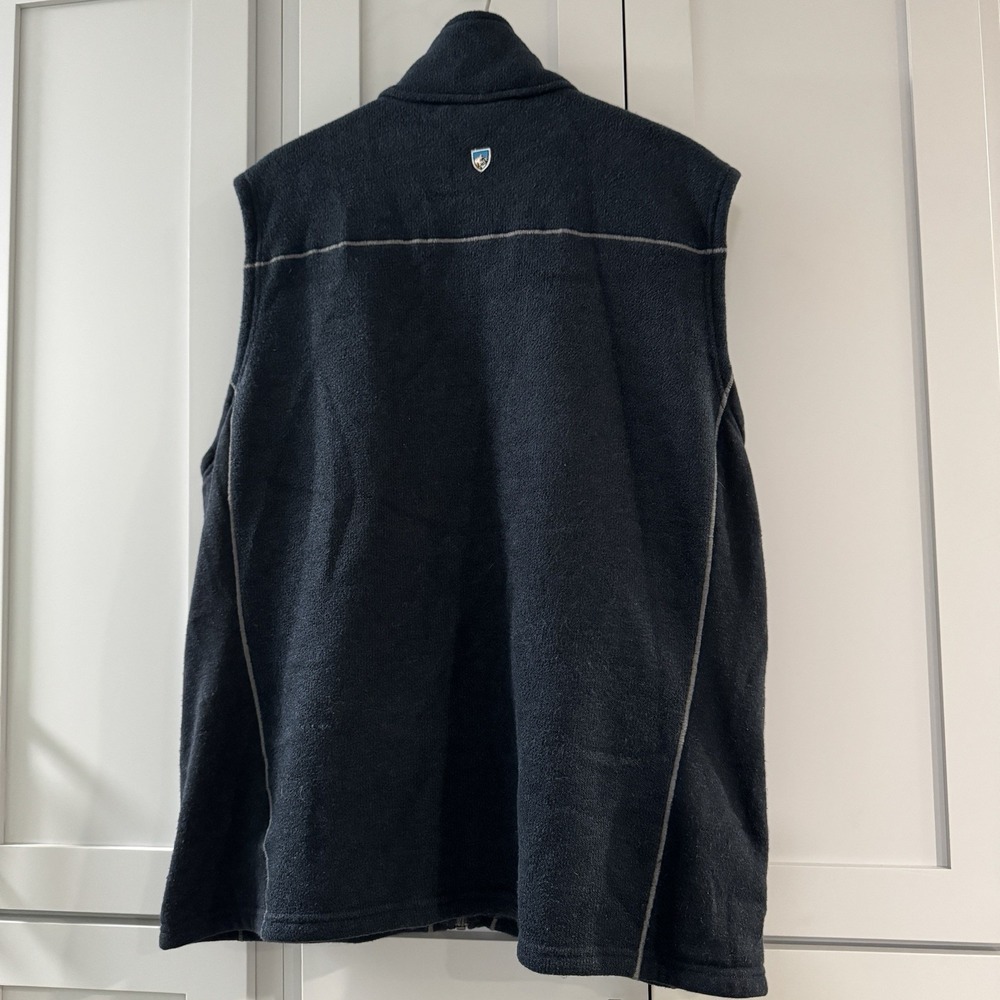 Kuhl Mens XL Navy Blue Interceptr Vest‎ Full Zip Fleece Outdoor Hiking Pockets - Picture 2 of 8